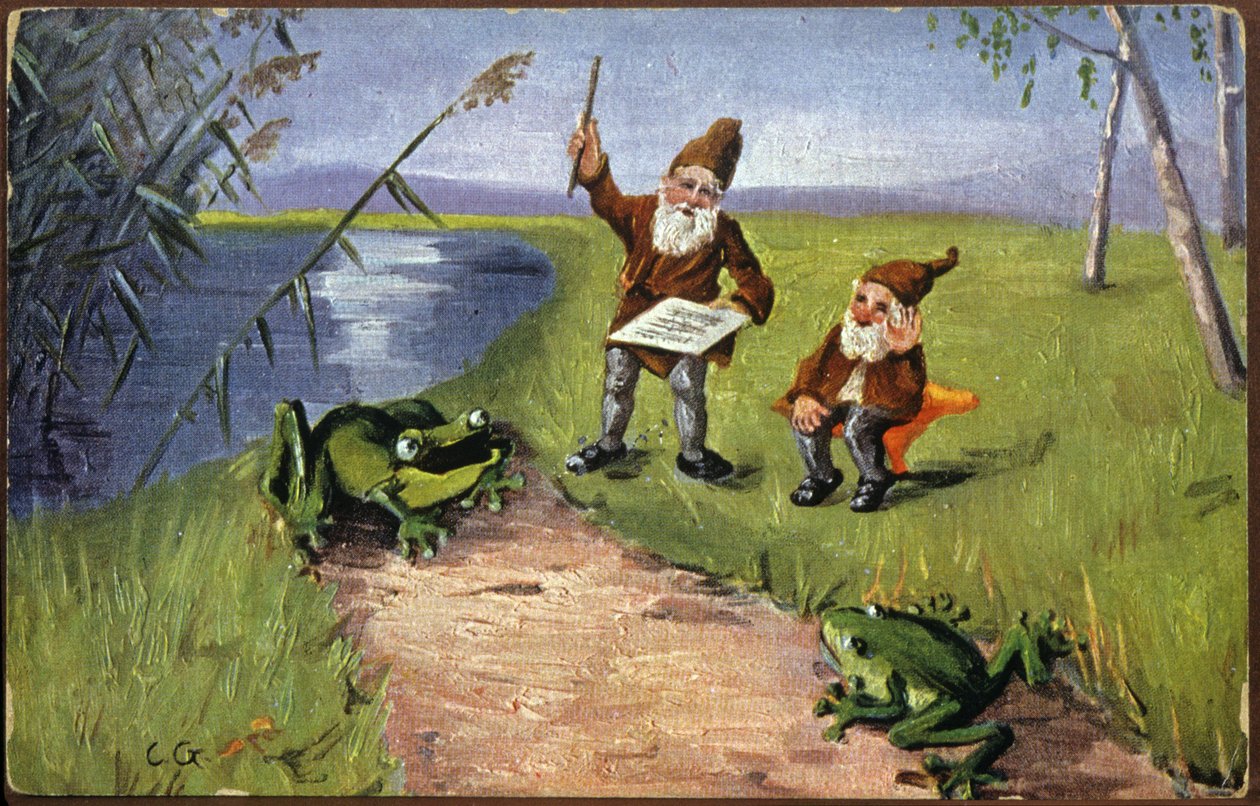 Törpék és békák, 1910 körül (Képeslap) alkotó: Unbekannter Künstler