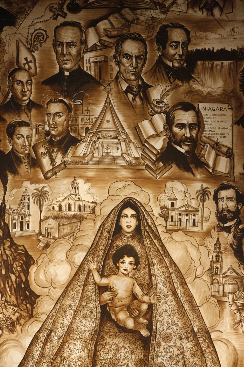 Az Ermitázs falfestmény, freskó Ermita de la Caridad templomban, Miami, Etats-Unis alkotó: Unbekannt