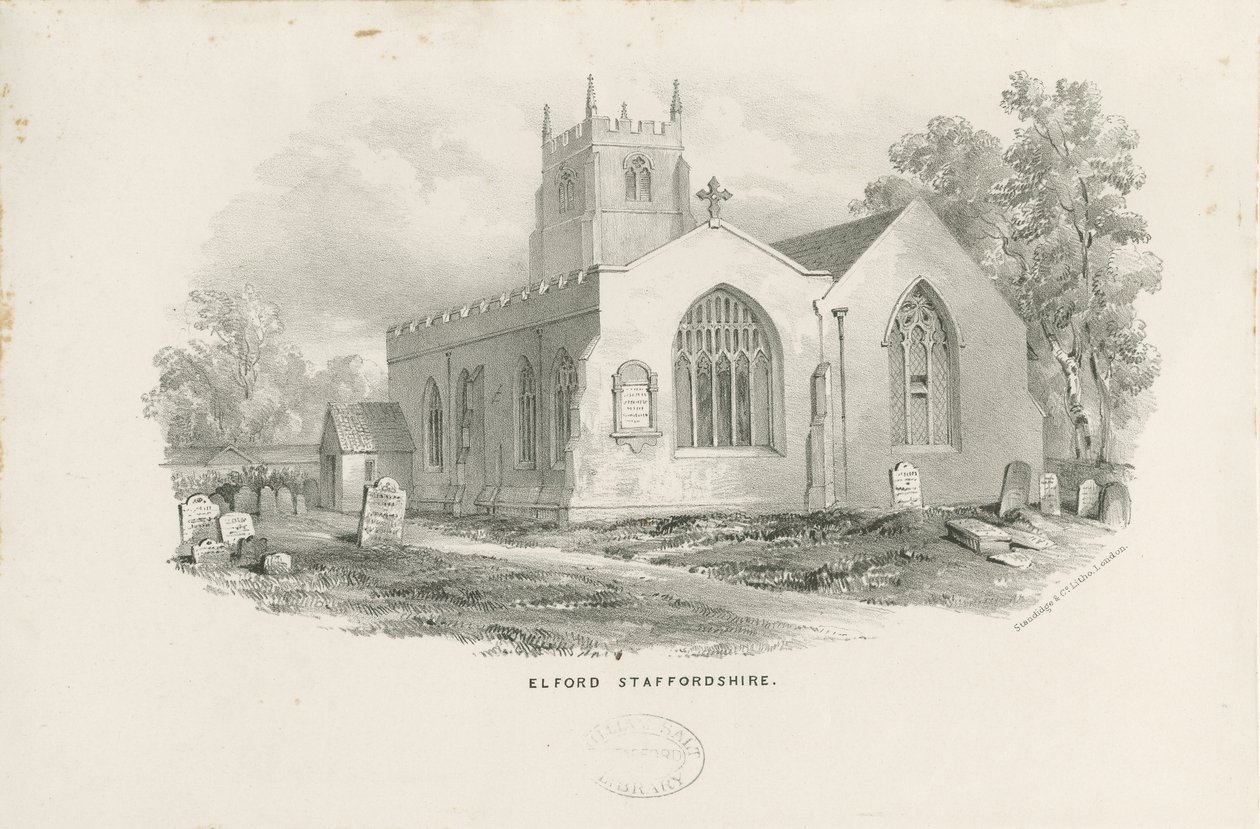 Elford Church: litográfia, és [XIX. század] alkotó: Unbekannt