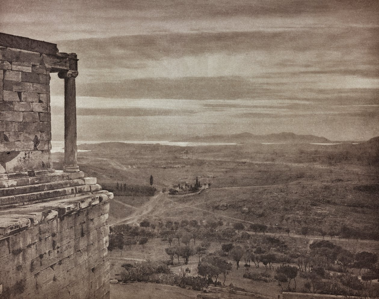 "En Grèce par monts et par vaux" ("Görögországban hegyeken és völgyeken át"): Athén völgye a Propülaiák magaslatáról alkotó: Unbekannter Künstler