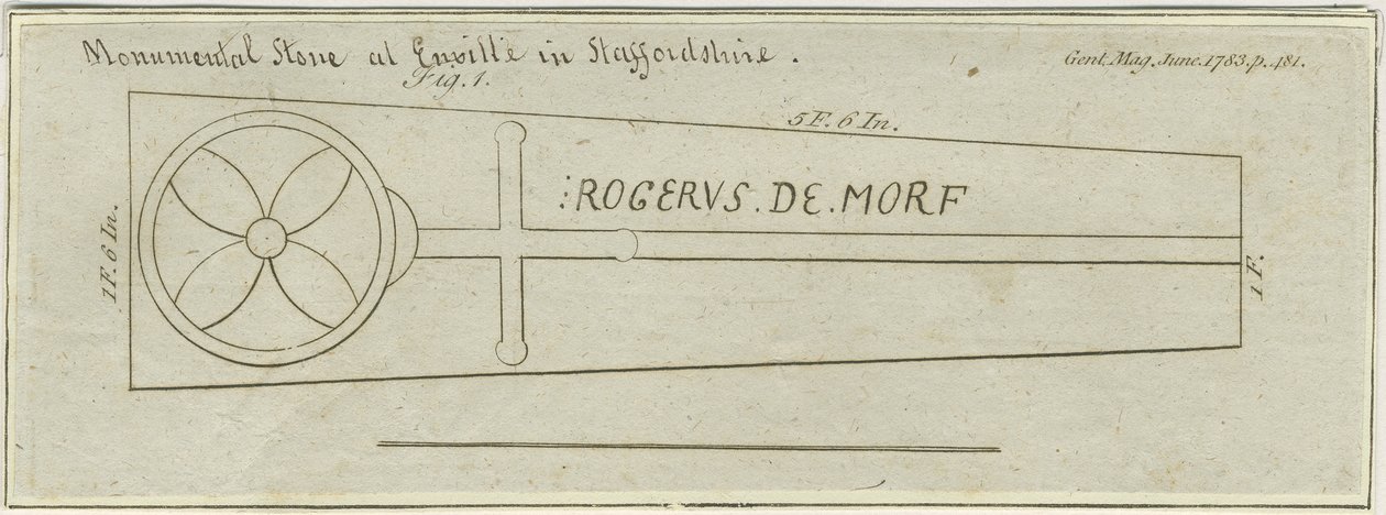 Enville-templom – Monumental Stone: metszet, nd [c 1783] alkotó: Unbekannt