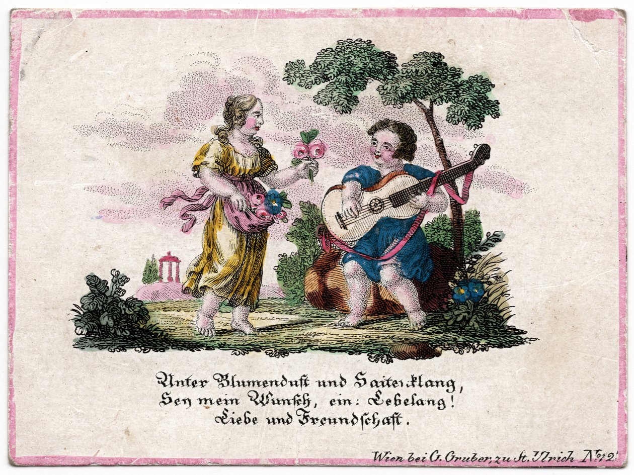 Ephemera virágillat és vonós hangzás, Bécs, 1820 körül (metszet) alkotó: Unbekannter Künstler
