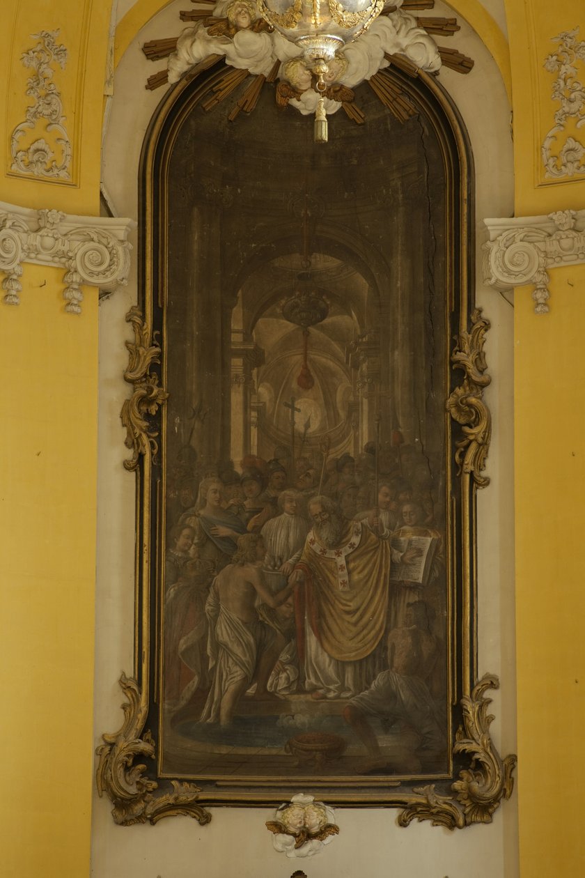 FRANCIAORSZÁG. NAGY KELET. MURTHE-AND-MOSELL. Luneville. Szent Jakab templom. Jean Girardet festménye a kórusban. Barokk művészet. Építészet. Fényképezés alkotó: Unbekannt