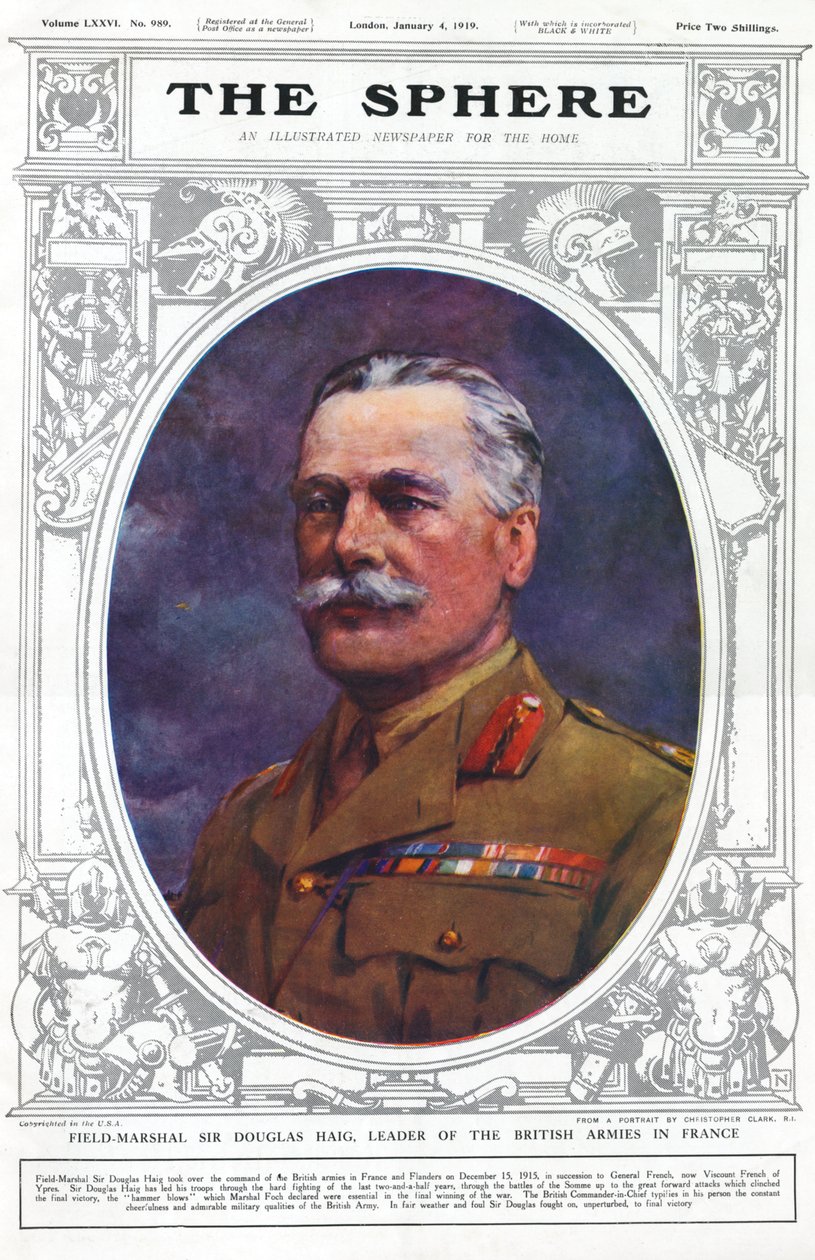 Sir Douglas Haig tábornagy, a franciaországi brit hadsereg vezetője. alkotó: Unbekannter Künstler