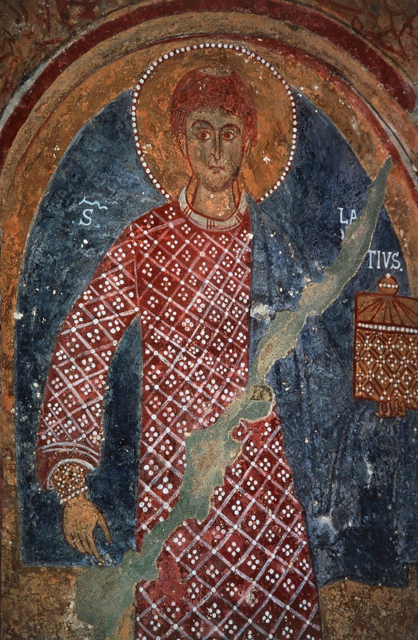 Szent alakja, freskó a Szent Miklós-kápolnában (XI-XV. század), Mottola, Puglia, Olaszország alkotó: Benjamin Baud