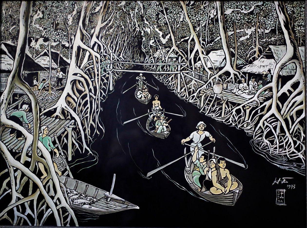 Szépművészeti Múzeum, Ca Mau Guerrillas by Thai Ha, Lakkgravírozás, Ho Si Minh-város, Vietnam, 2018 alkotó: Josef Eberz