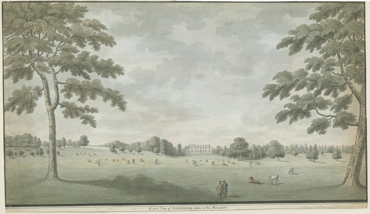 Fisherwick Hall: vízfestmény, nd [1786] alkotó: Unbekannt