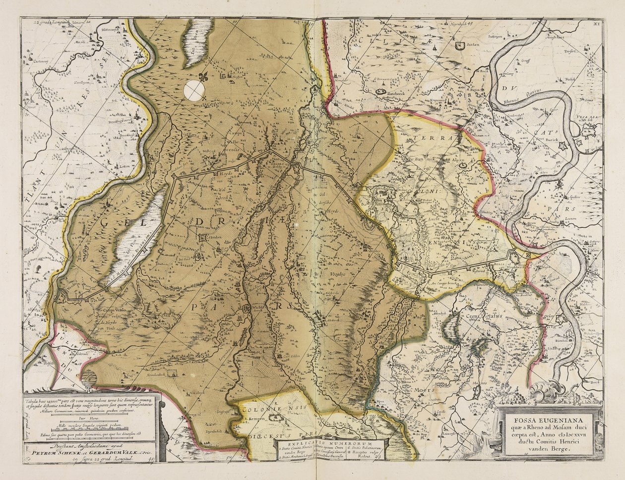 Fossa Eugeniana quae a Rheno ad Mosam duci coepta est anno MDCXXVII ductu comitis Henrici vanden Berge ductu comitis Henrici vanden Berge alkotó: Unbekannter Künstler