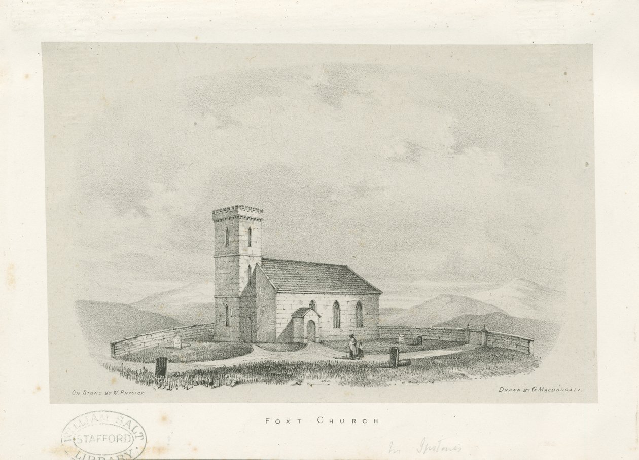 Foxt Church – litográfia, nd [c 1840] alkotó: Unbekannt