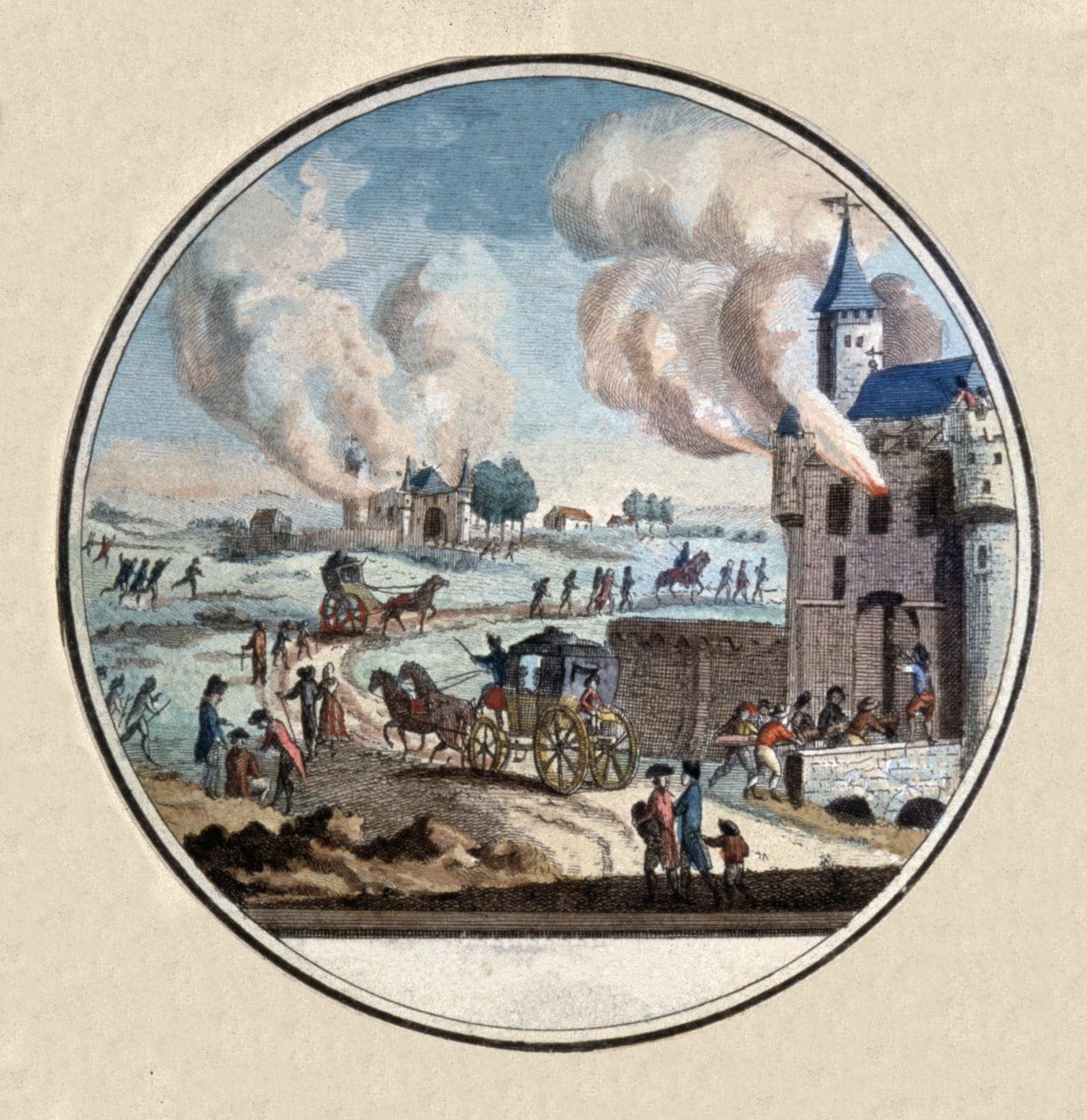 Francia forradalom, csőcselék a kastélyban, 1792-1793 körül (medaillion) alkotó: Unbekannter Künstler