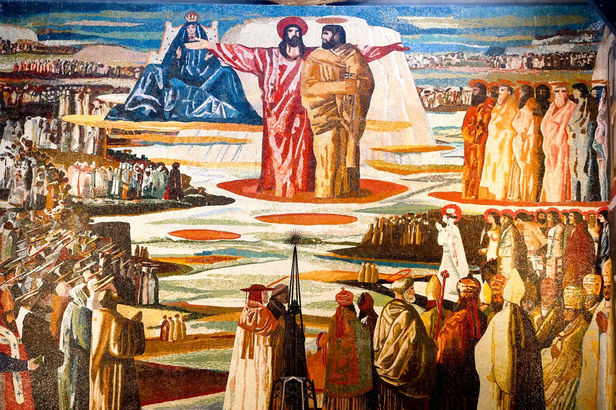 Freskó az Angyali üdvözletben római katolikus bazilika, Názáret, Galilea, Izrael. (fénykép) alkotó: Unbekannt
