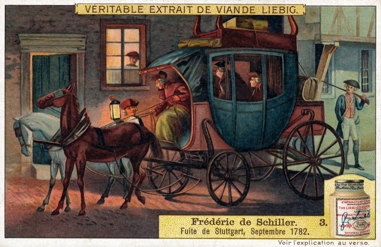 Friedrich Schiller- Repülés Stuttgartból, 1782 szeptember (chromo) alkotó: Unbekannter Künstler