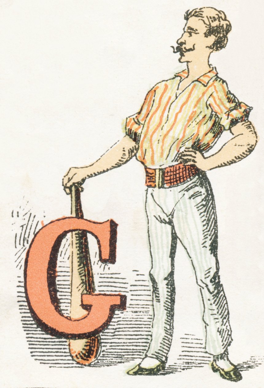 G - Gymnast - Childish Alphabet, Editions Gordinne 1920 (metszet) alkotó: Unbekannt