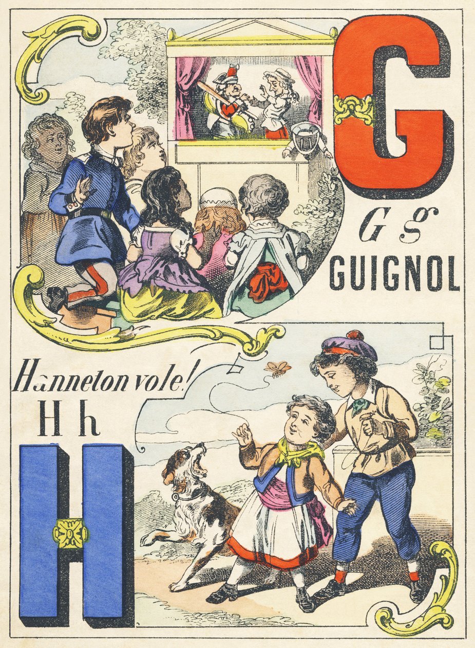 G H: Guignol, Cockchafer repül! - Játékábécé, 1890 körül (illusztráció) alkotó: Unbekannt