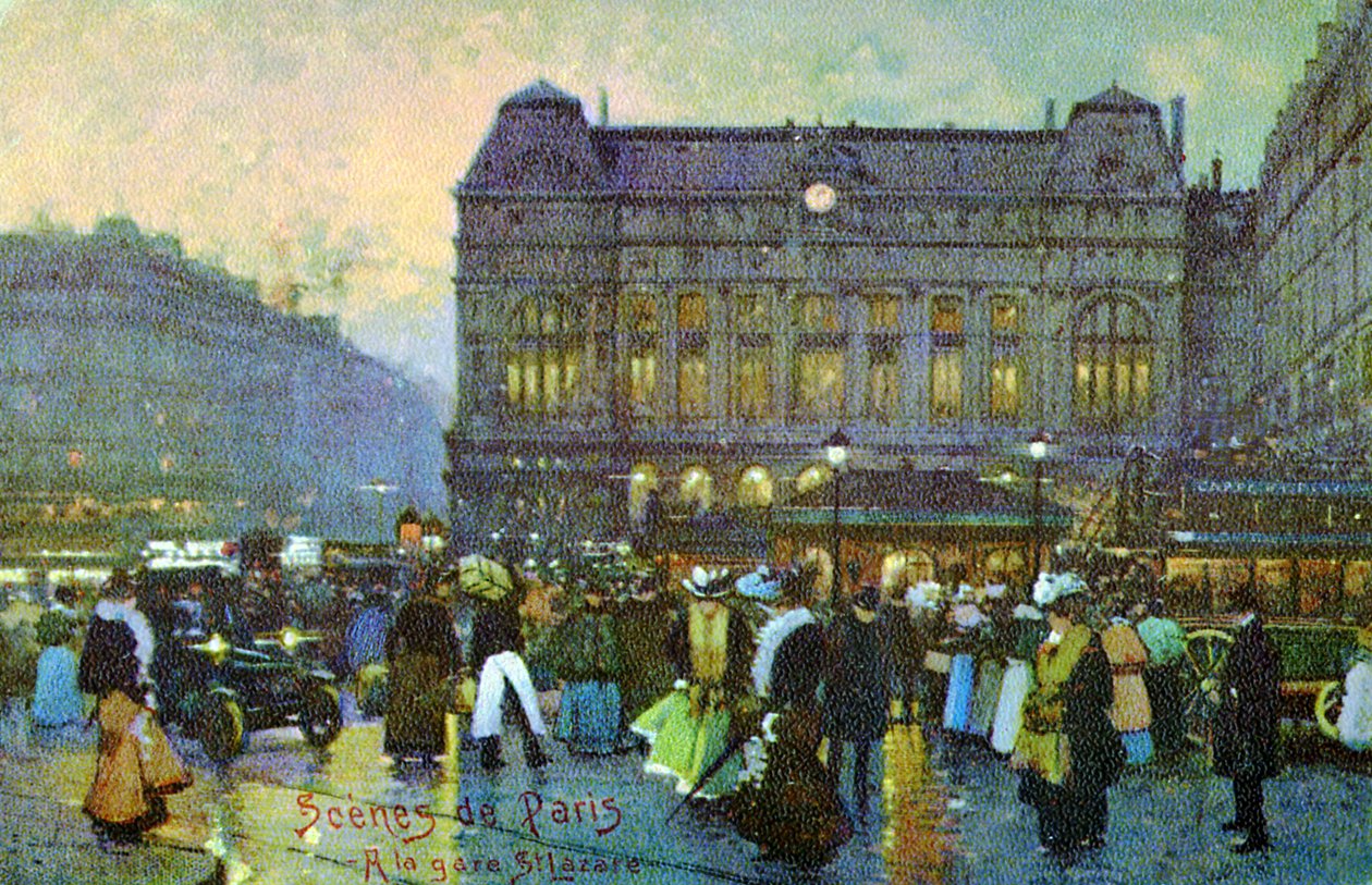 Gare St Lazare, Párizs, 1900 körül. alkotó: Unbekannter Künstler