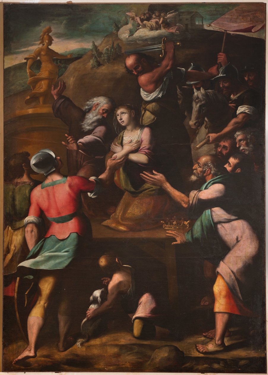 Genova, Dóm (Szent Lőrinc-székesegyház), belül, Keresztelőkápolna (korábbi Szent János-templom): "Szent Katalin vértanúsága", Cesare és Alessandro Semino alkotó: Unbekannter Künstler