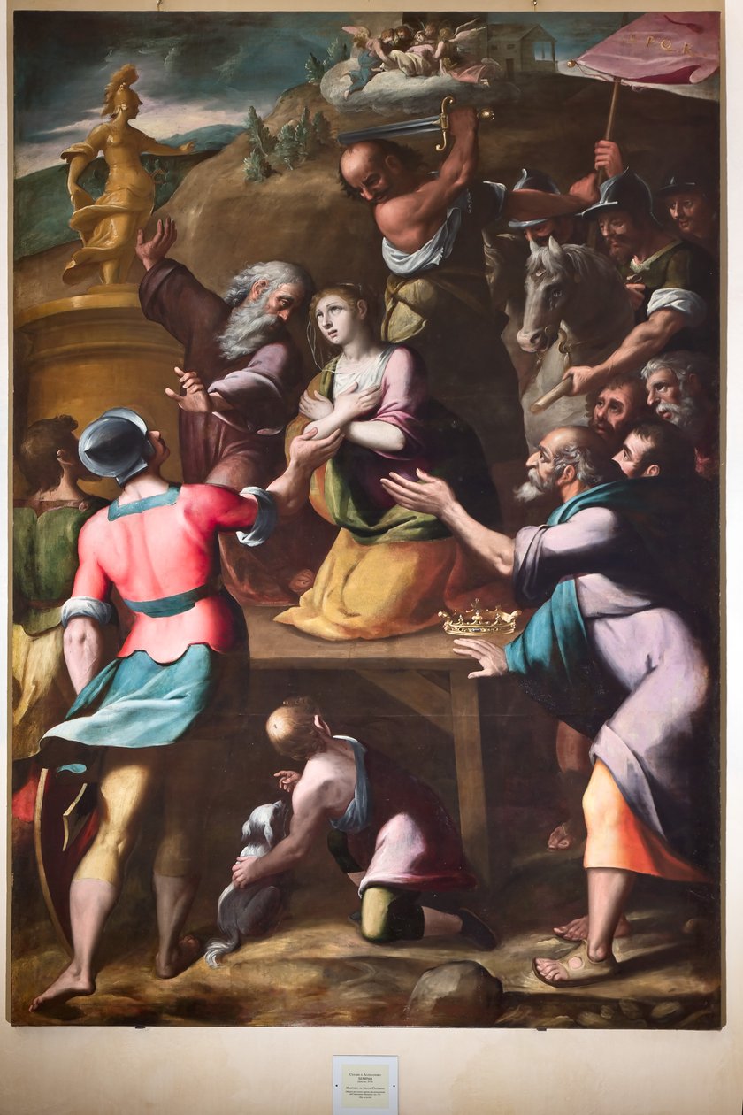 Genova, Dóm (Szent Lőrinc-székesegyház), belül, Keresztelőkápolna (korábbi Szent János-templom): "Szent Katalin vértanúsága", Cesare és Alessandro Semino alkotó: Unbekannter Künstler