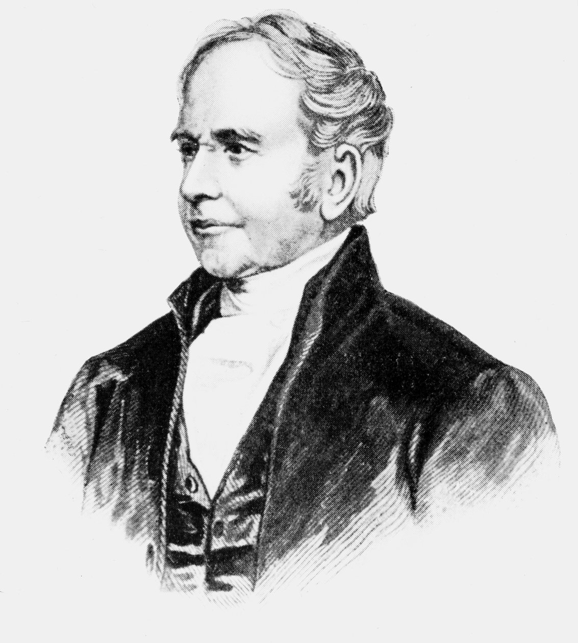 George Bradshaw, a vasúti kalauzok brit ötletgazdája, 1850 körül alkotó: Unbekannt