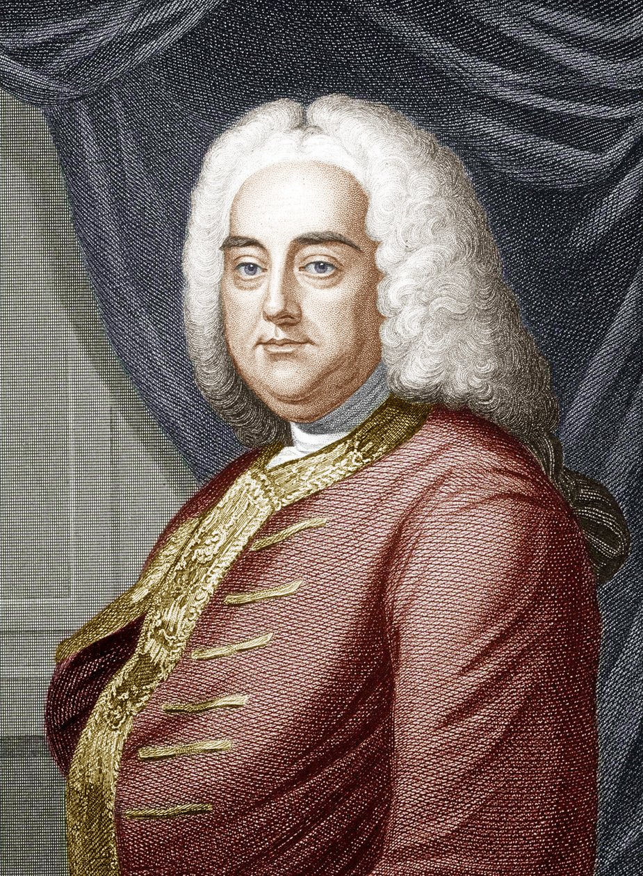George Frideric Händel (színes metszet) alkotó: Unbekannter Künstler