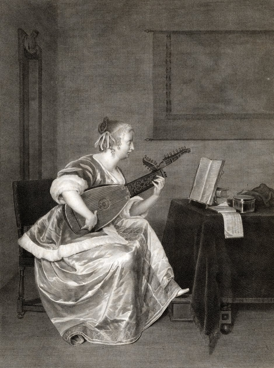 Gerard Ter Borch, "Mandolin tanuló". alkotó: Unbekannt