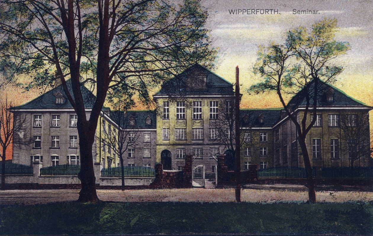 Németország, Wipperfurth: az 1910-1911 között épült „Altes Szeminárium” külső képe - Képeslap 20. század alkotó: Unbekannt