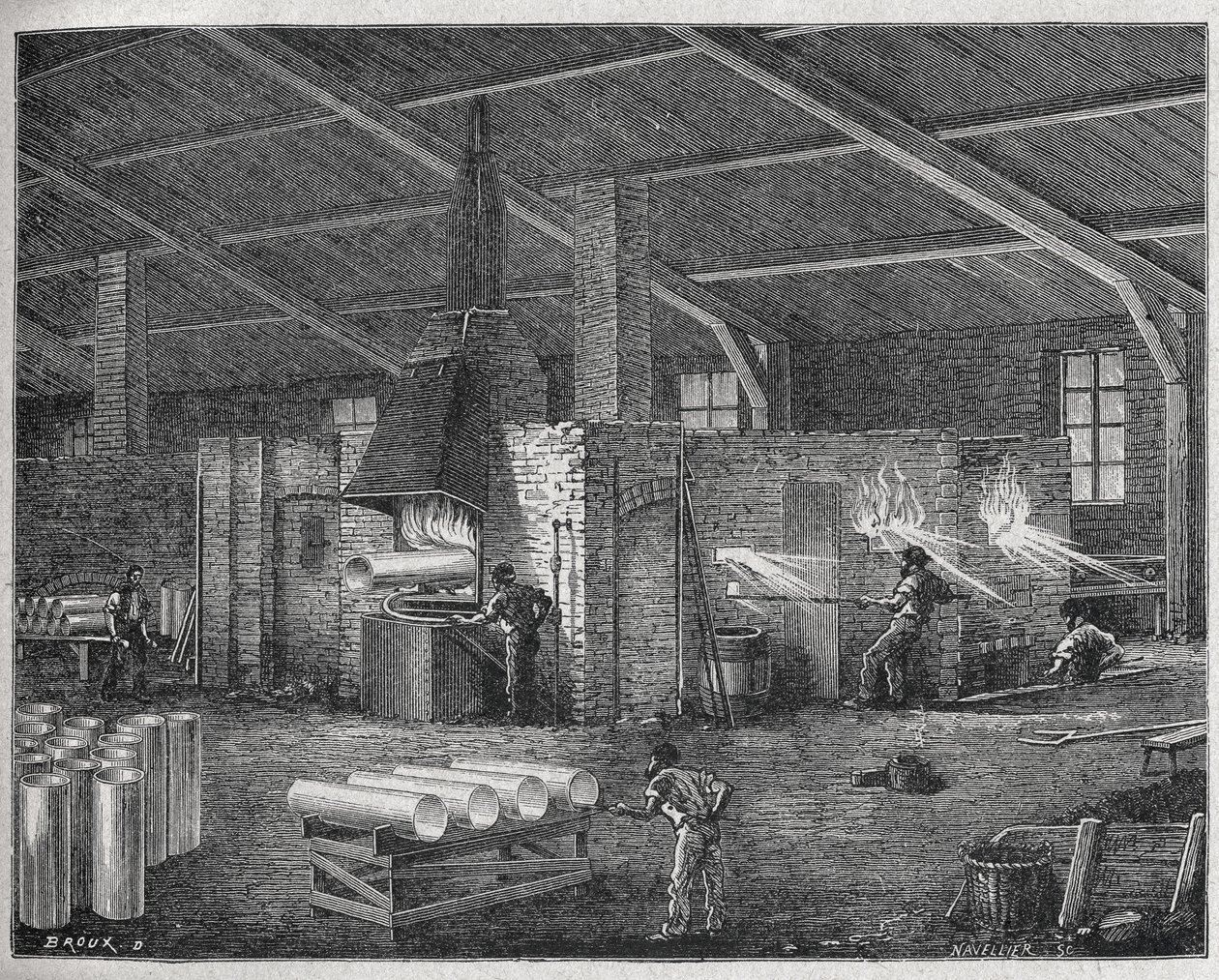 Üvegkészítés, 1880 körül (metszet) alkotó: Unbekannter Künstler