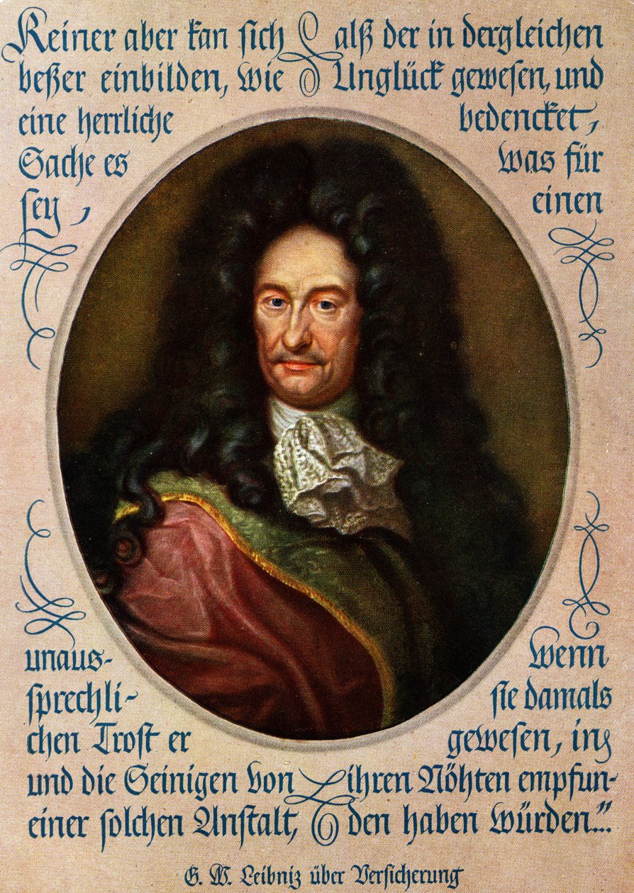 Gottfried Wilhelm Leibniz portré német filozófus (nyomtatott) alkotó: Unbekannter Künstler