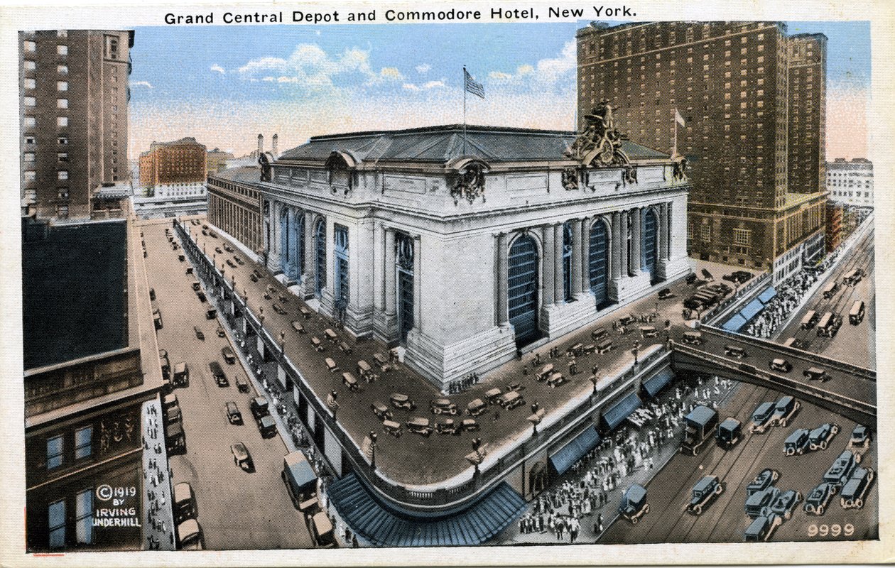 Grand Central Depot és Commodore Hotel, New York alkotó: Unbekannter Künstler