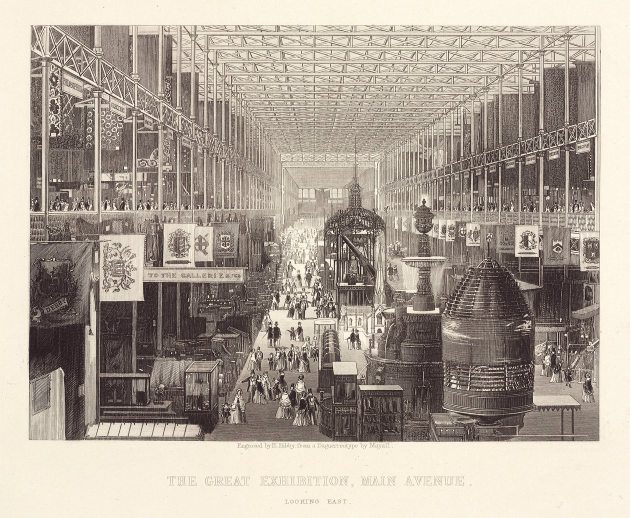 Great Exhibition 1851 "Nagy kiállítás, a Main Avenue keletre néz" alkotó: Unbekannt