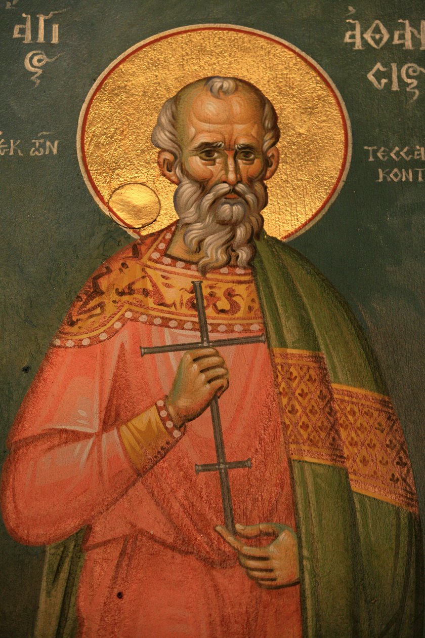 Görög ortodox ikon : Saint Athanasos Thessalonique Görögország alkotó: Unbekannt