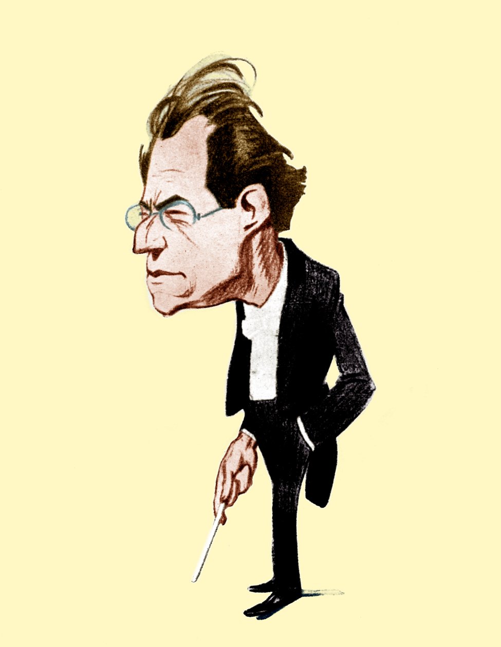 Gustav Mahler. Oscar Garvens osztrák zeneszerző karikatúrája, 1860. július 7. - 1911. május 18. Oscar Garvens 1874-1951 alkotó: Unbekannt