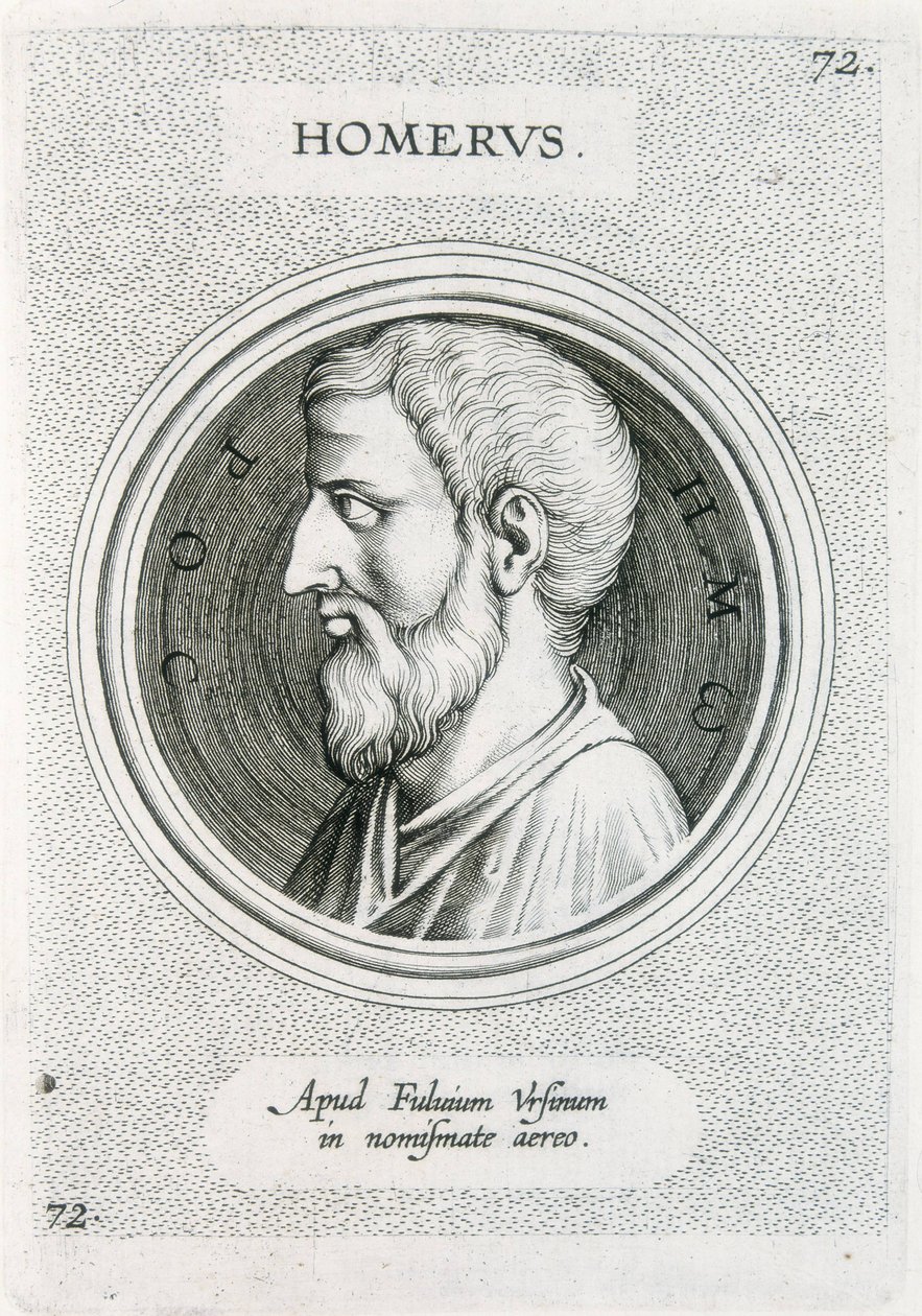 HOMER (Kr. e. 9. század). Görög író (metszet) alkotó: Unbekannter Künstler