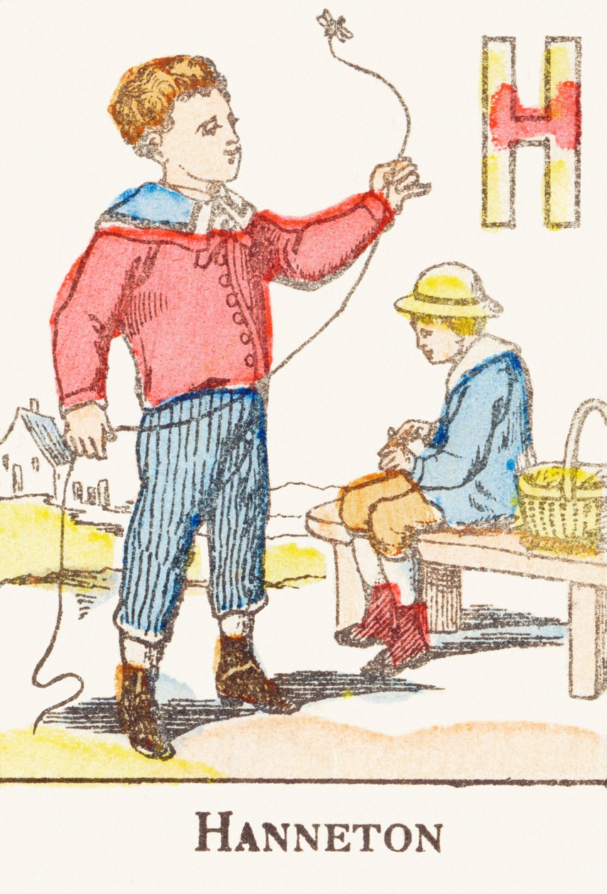 H: Cockchafer - Metszet az "Alphabet des jeux"-ból, 1890 körül alkotó: Unbekannt
