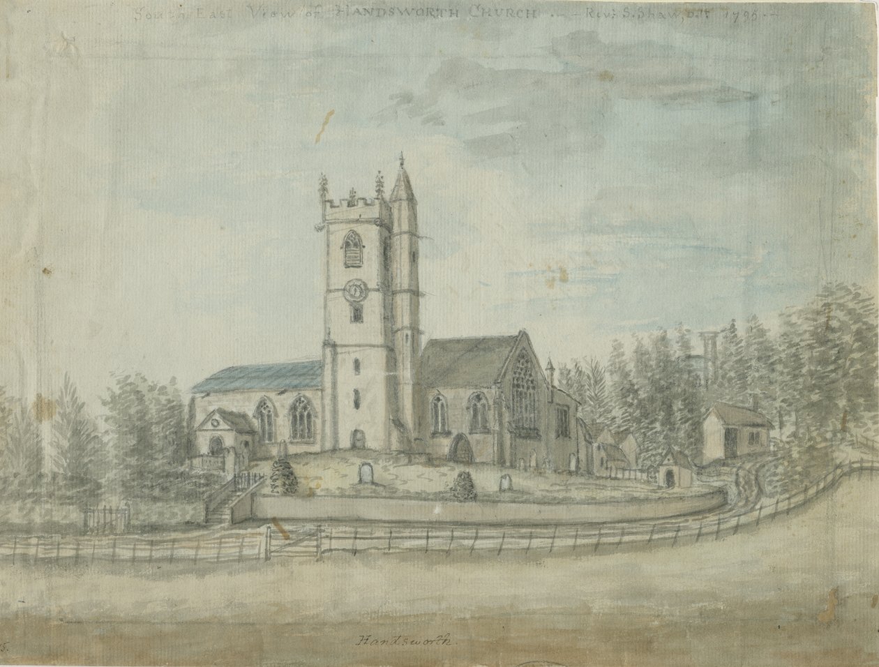 Handsworth-templom: vízfestmény, 1769 alkotó: Unbekannt