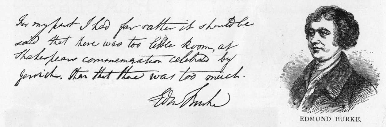 Edmund Burke kézírása és aláírása (toll és tinta papíron) alkotó: Unbekannt