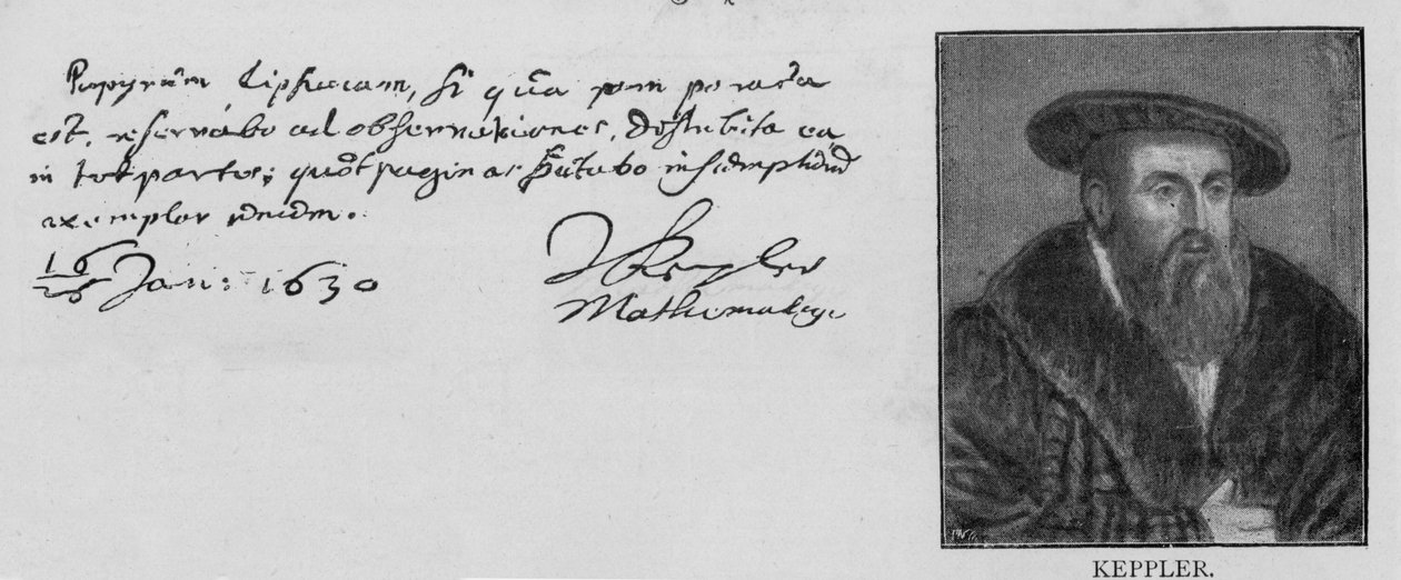 Johannes Kepler (1571-1630) kézírása és aláírása alkotó: Unbekannt