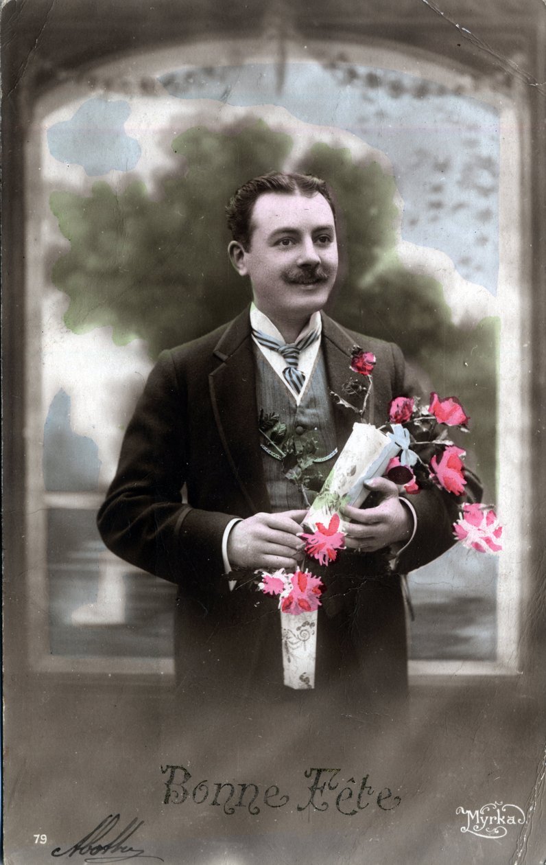 Boldog napot üdvözlőkártya - képeslap a 19. század végén-XX. században alkotó: William M. Timlin
