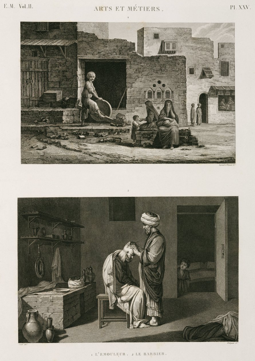 Hardver és vasáru Késcsiszoló és borbély, Egyiptom, c 1798 alkotó: Unbekannt