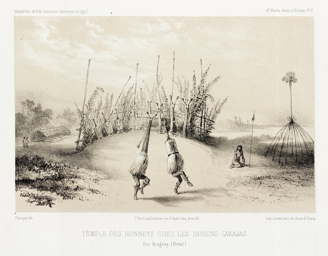 A carajas indiánok fejdíszes temploma, Brazília, 1843-1847 alkotó: Unbekannt