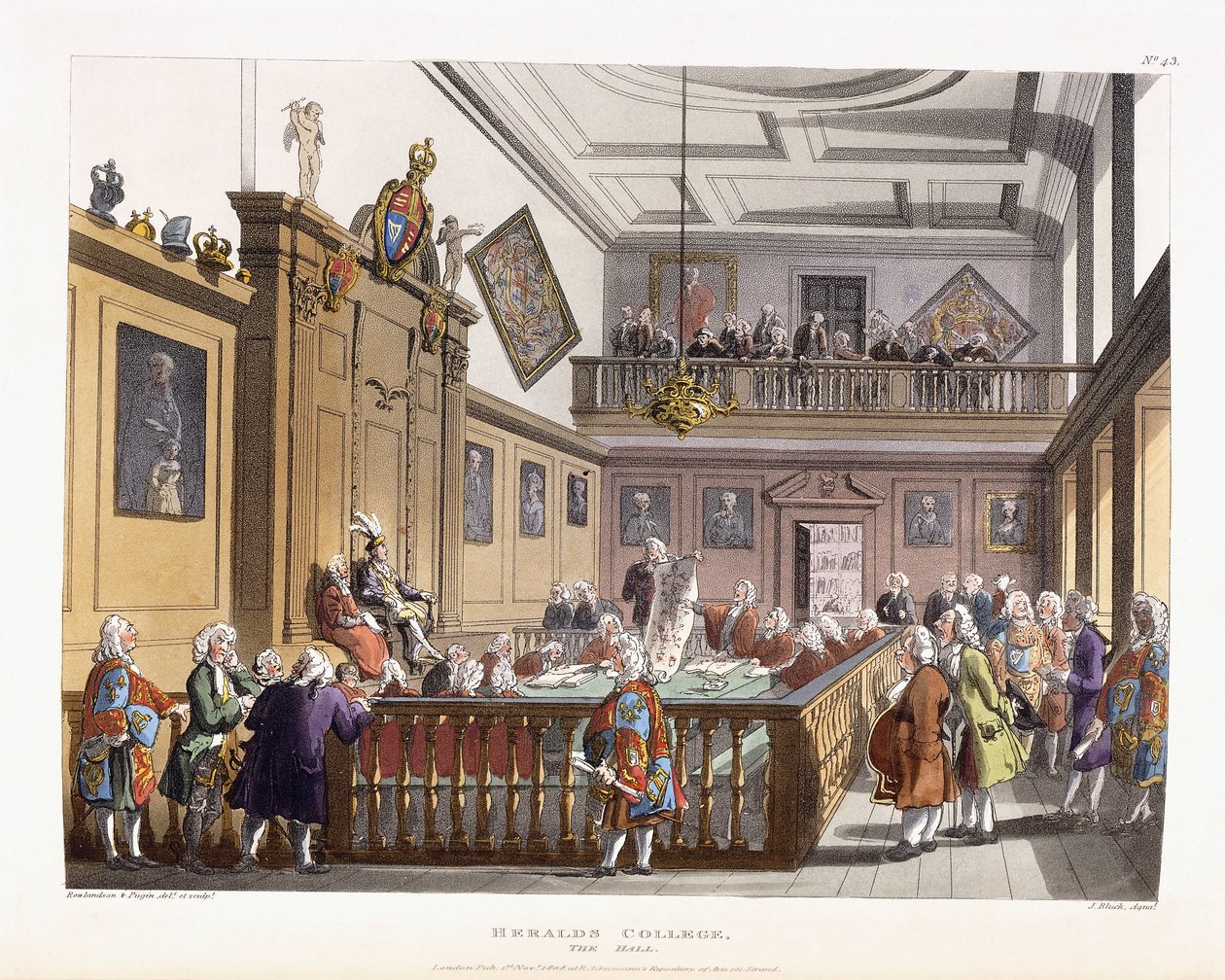 Heralds College: The Hall, "The Microcosm of London", 1808-1810 alkotó: Unbekannt