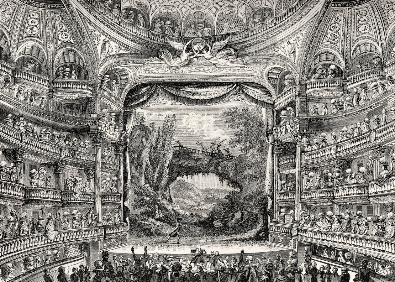 Színháztörténet: A párizsi Variétés Amusantes színház (ma Théâtre-Francais) alkotó: Unbekannter Künstler