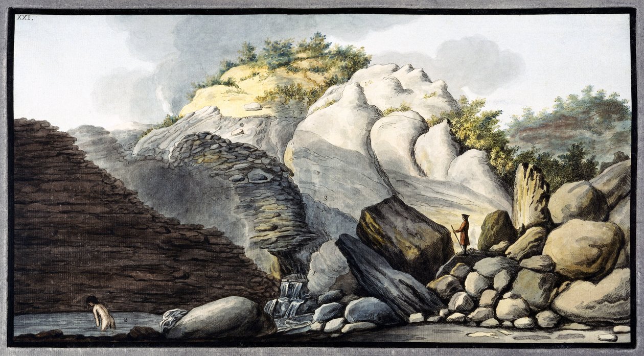 Meleg forrás a Solfaterrában, Nápoly közelében, Nápolyi Királyság, 1760 körül alkotó: Unbekannter Künstler
