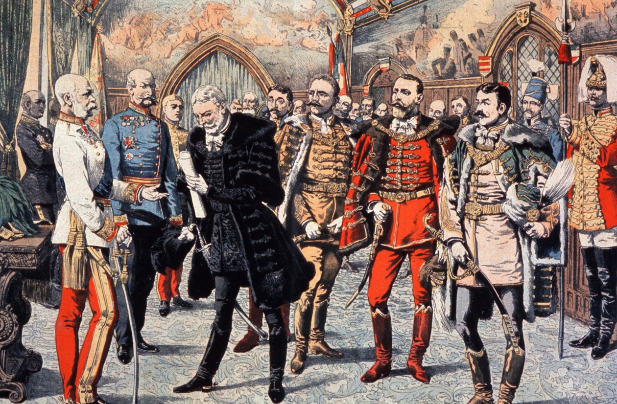 Magyar méltóságok fogadása I. Ferenc József által Magyarországon alkotó: Unbekannter Künstler