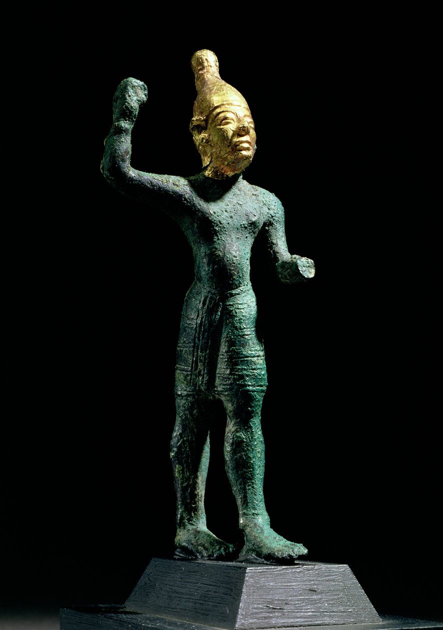 Baal viharisten bálványa, Szíriából, bronzkorból (i.e. 1350-1250 körül) (bronz és arany) alkotó: Unbekannt