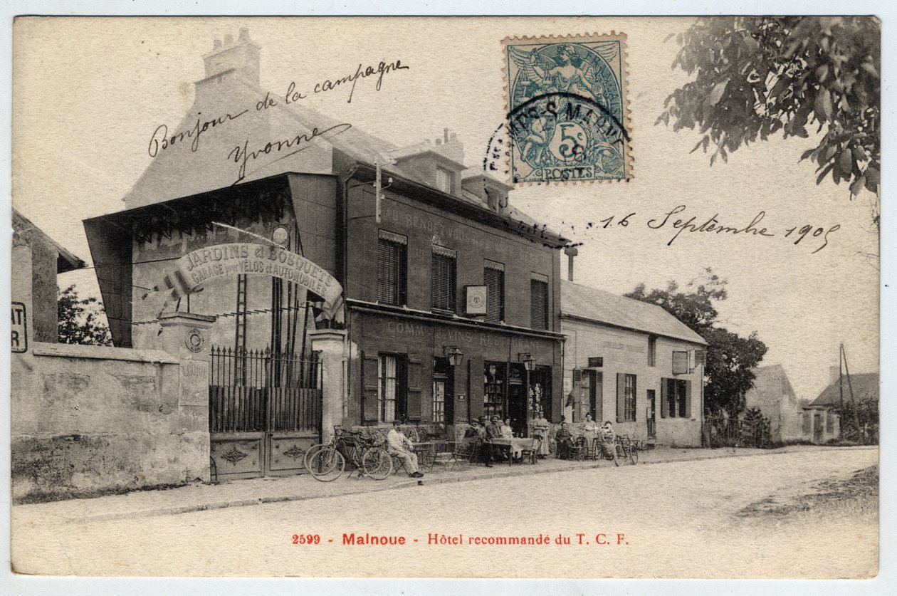 Ile de France, Seine et Marne (77), Emerainville: a szálloda a malnoue-i TCF-et ajánlja - képeslap a 19. század végéről – 20. század eleje alkotó: Unbekannt