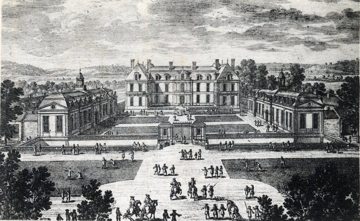 Ile de France, Seine et Marne (77), Pomponne: a Chateau de Pomponne külső képe - 1929-es levelezőlap alkotó: Unbekannt