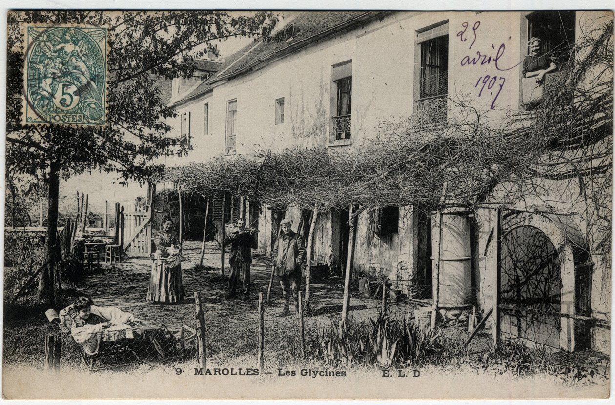 Ile de France, Val de Marne (94), Marolles en Brie (Marolles-en-Brie): Les Glycines – 1907-es levelezőlap alkotó: Unknown