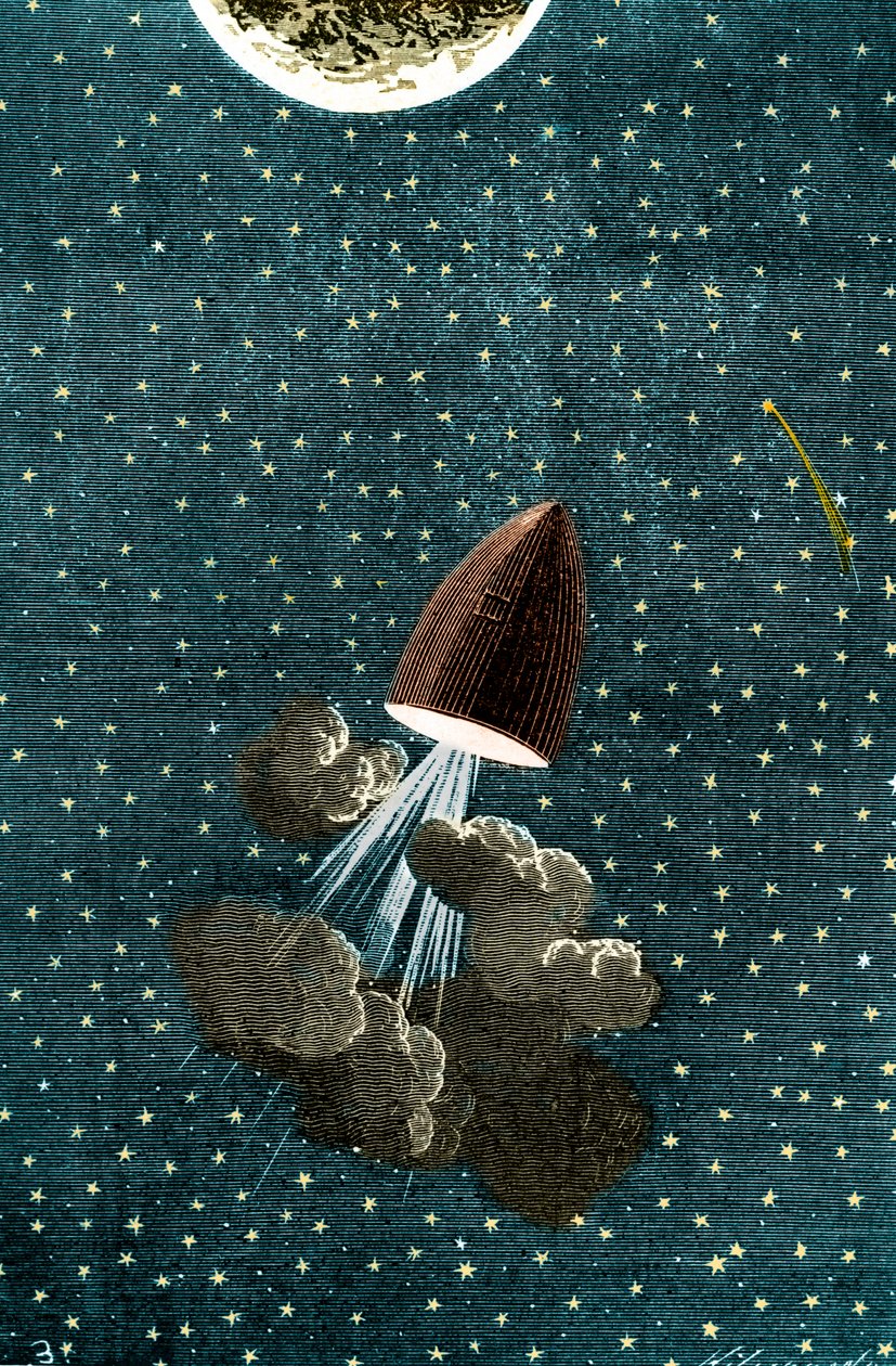 Illusztráció Jules Verne: A Hold körül című könyvéhez alkotó: Unbekannt