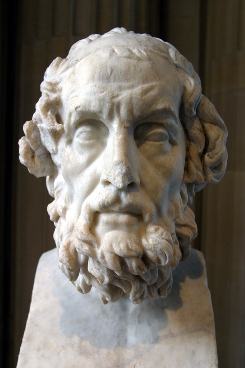 Homere képzeletbeli portréja, római alkotás a Kr.u. 2. századból. Musee du Louvre, Párizs. alkotó: Unknown