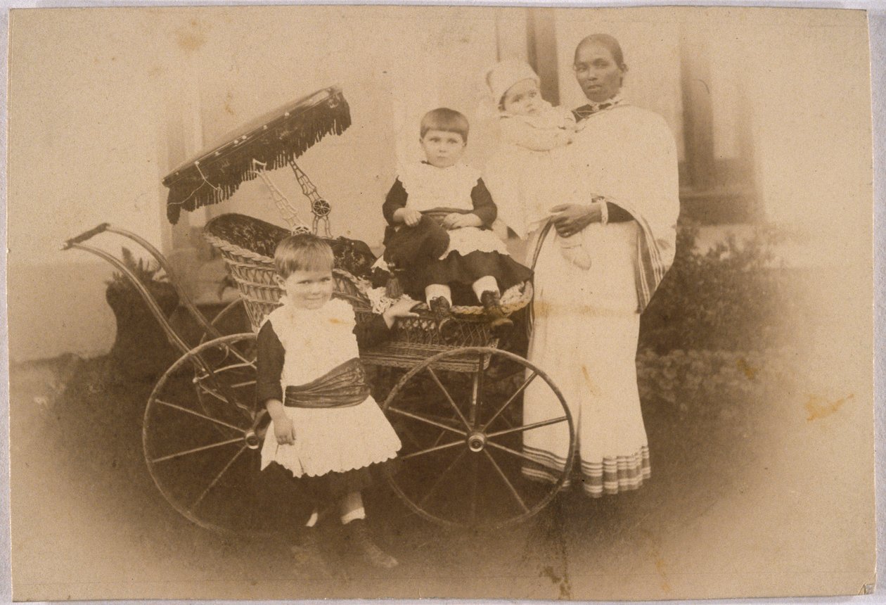 Indiai ayah európai védenceivel, 1870 körül alkotó: Unbekannt
